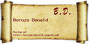 Boruzs Donald névjegykártya