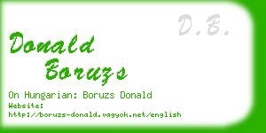 donald boruzs business card